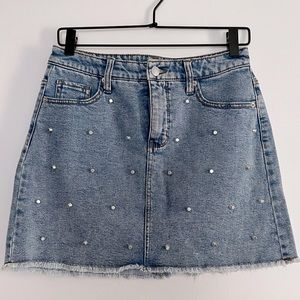 Acid Wash Studded Denim Mini Skirt from Wild Fable - Size 6
